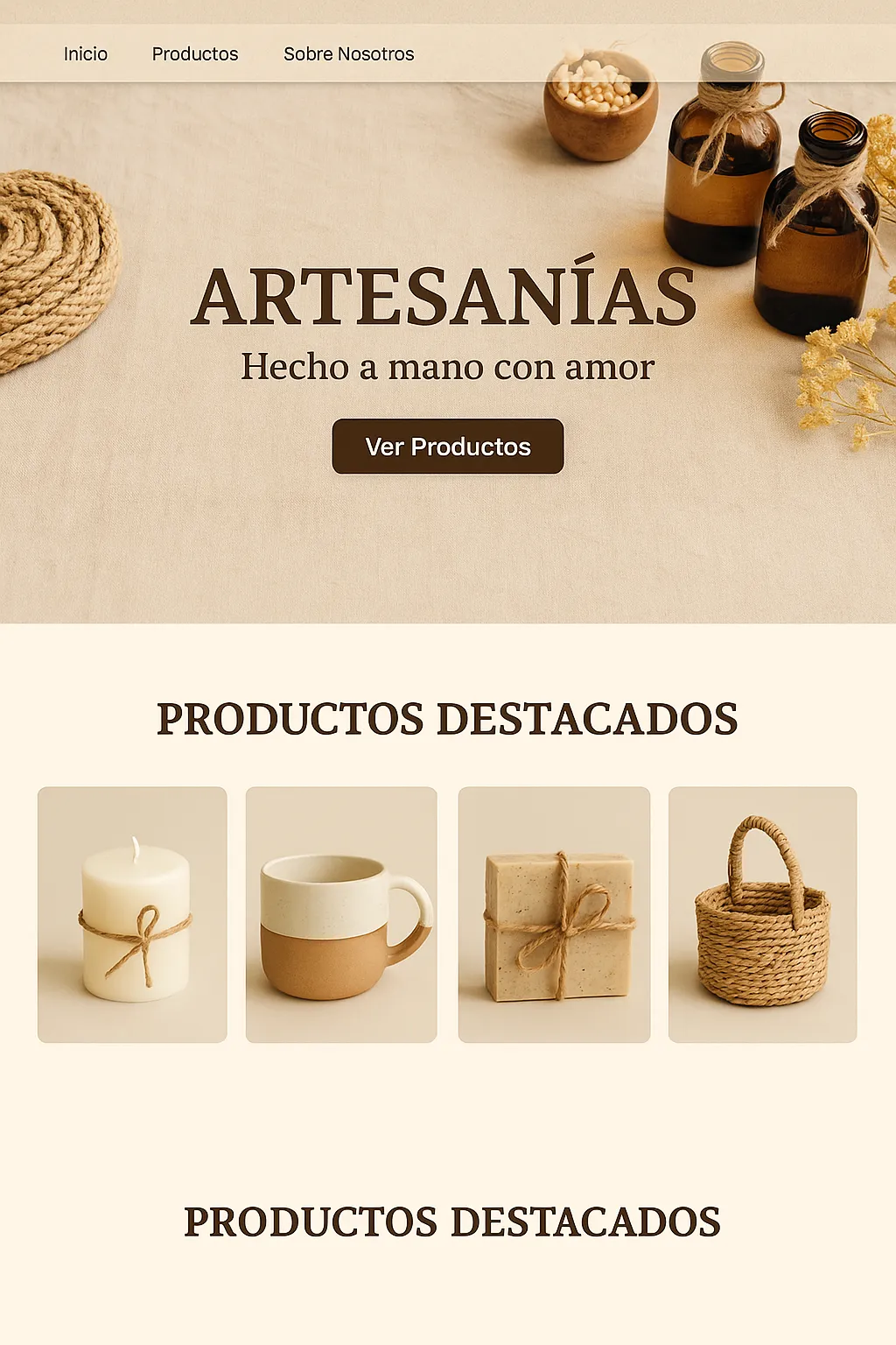 Sitio web para artesanías
