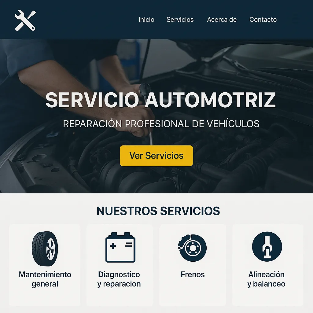 Sitio web para mecánica automotriz