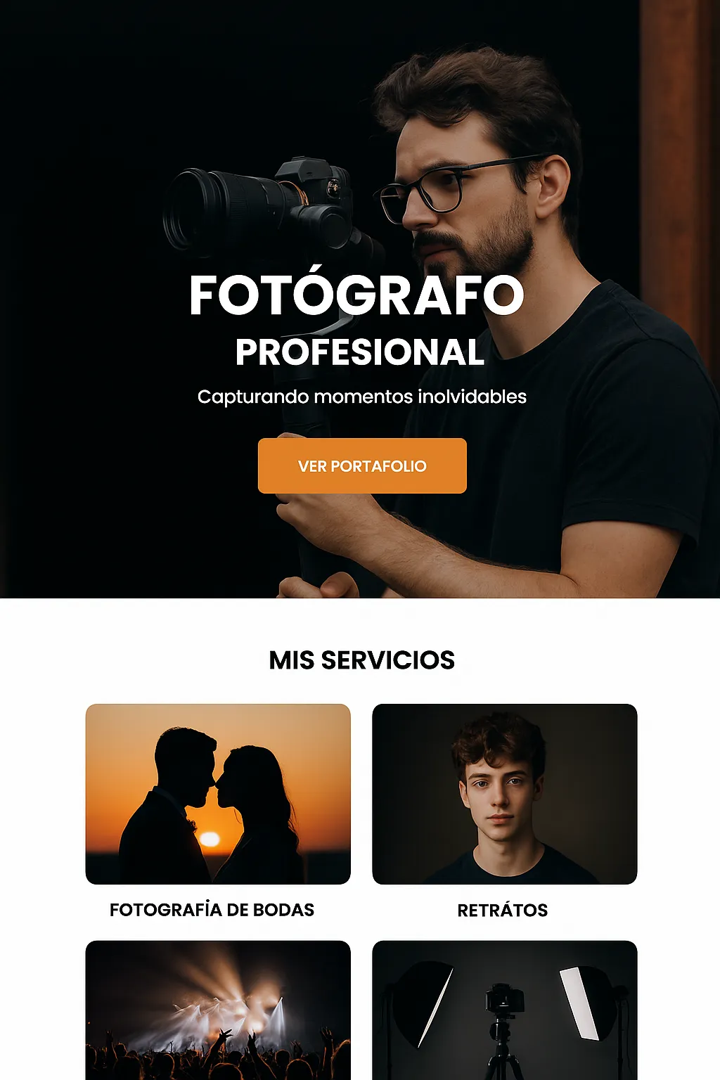 Sitio web para fotógrafo profesional
