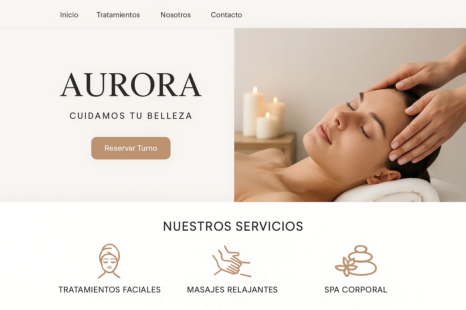 Sitio web para spa