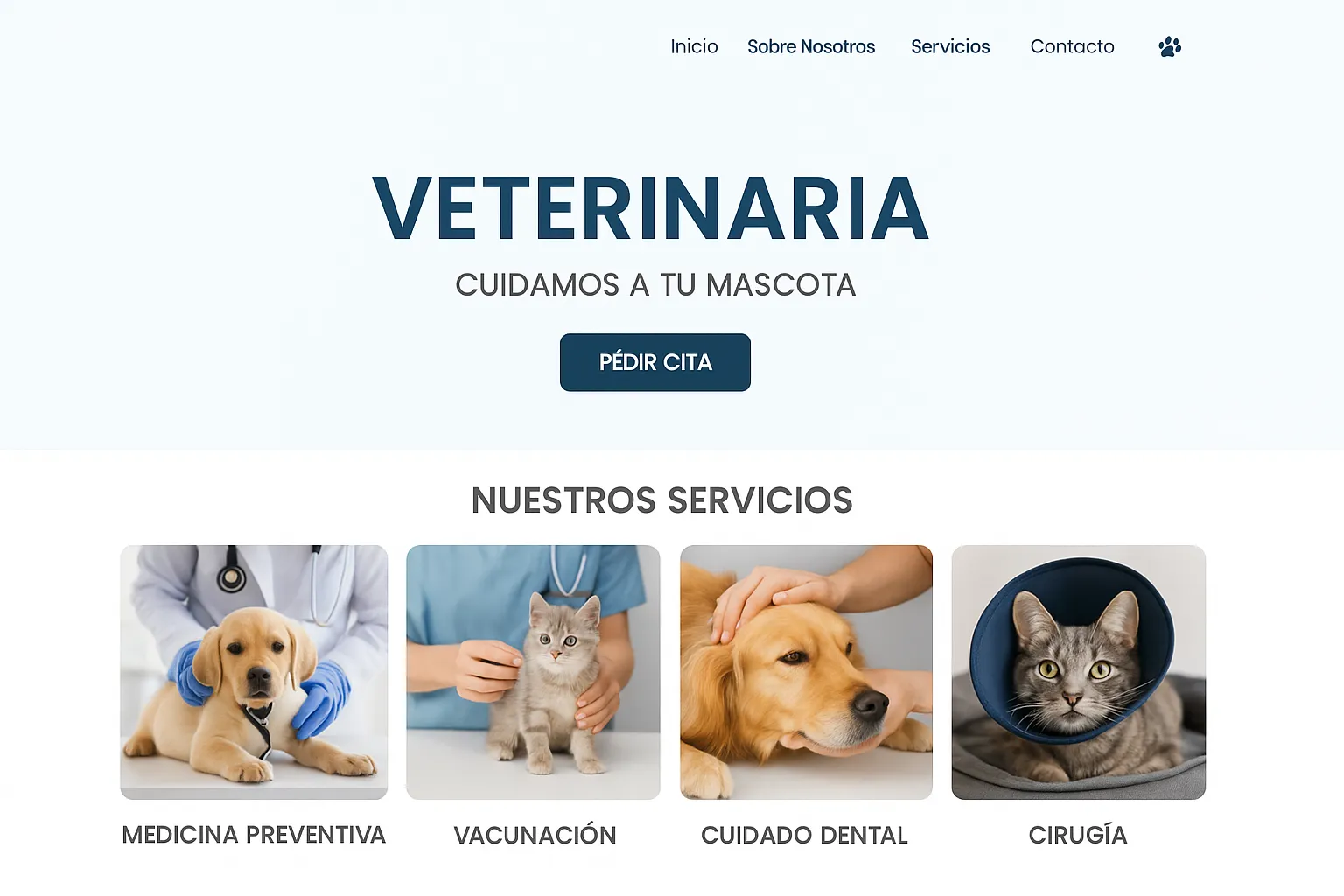 Sitio web para veterinaria